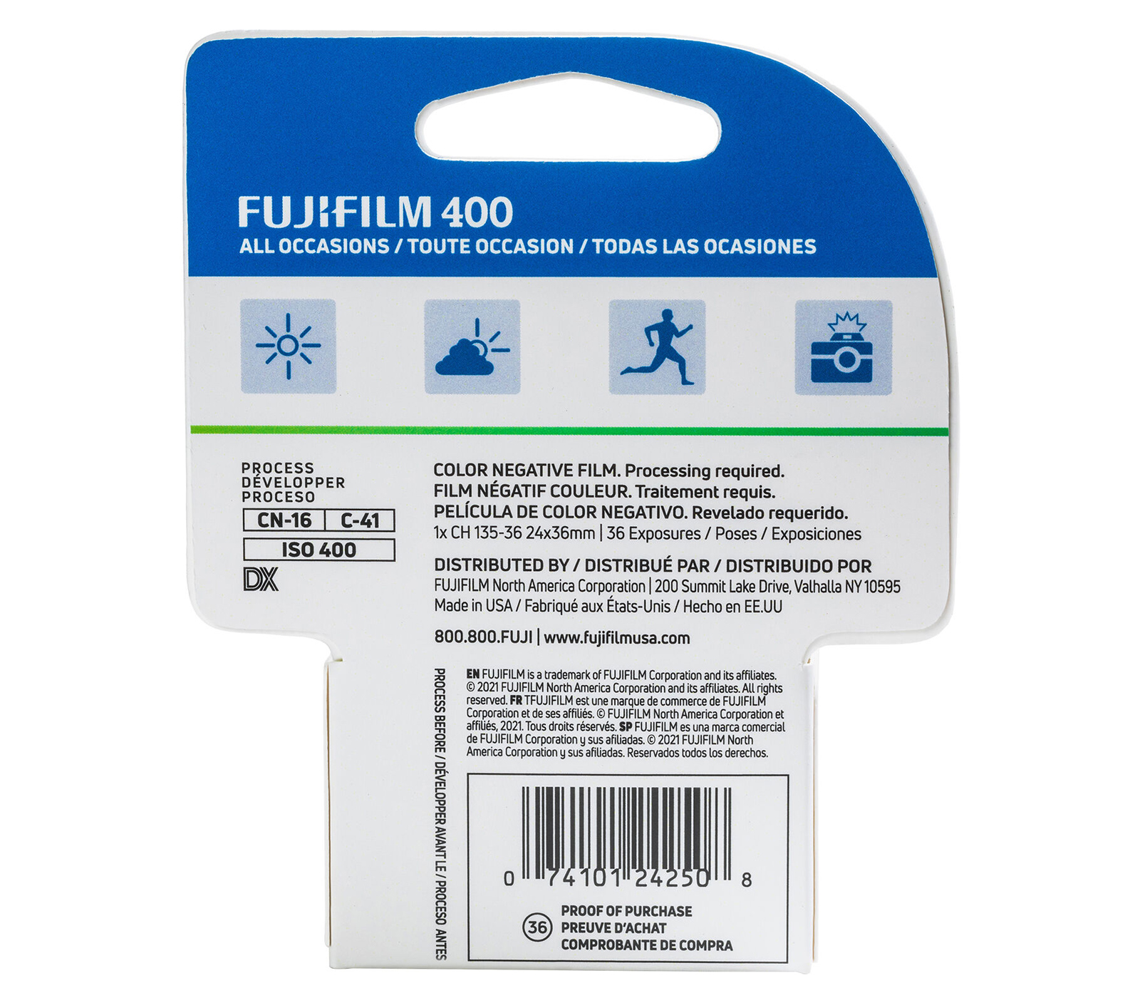 Фотопленка Fujifilm 400 Color Negative Film, 36 кадров