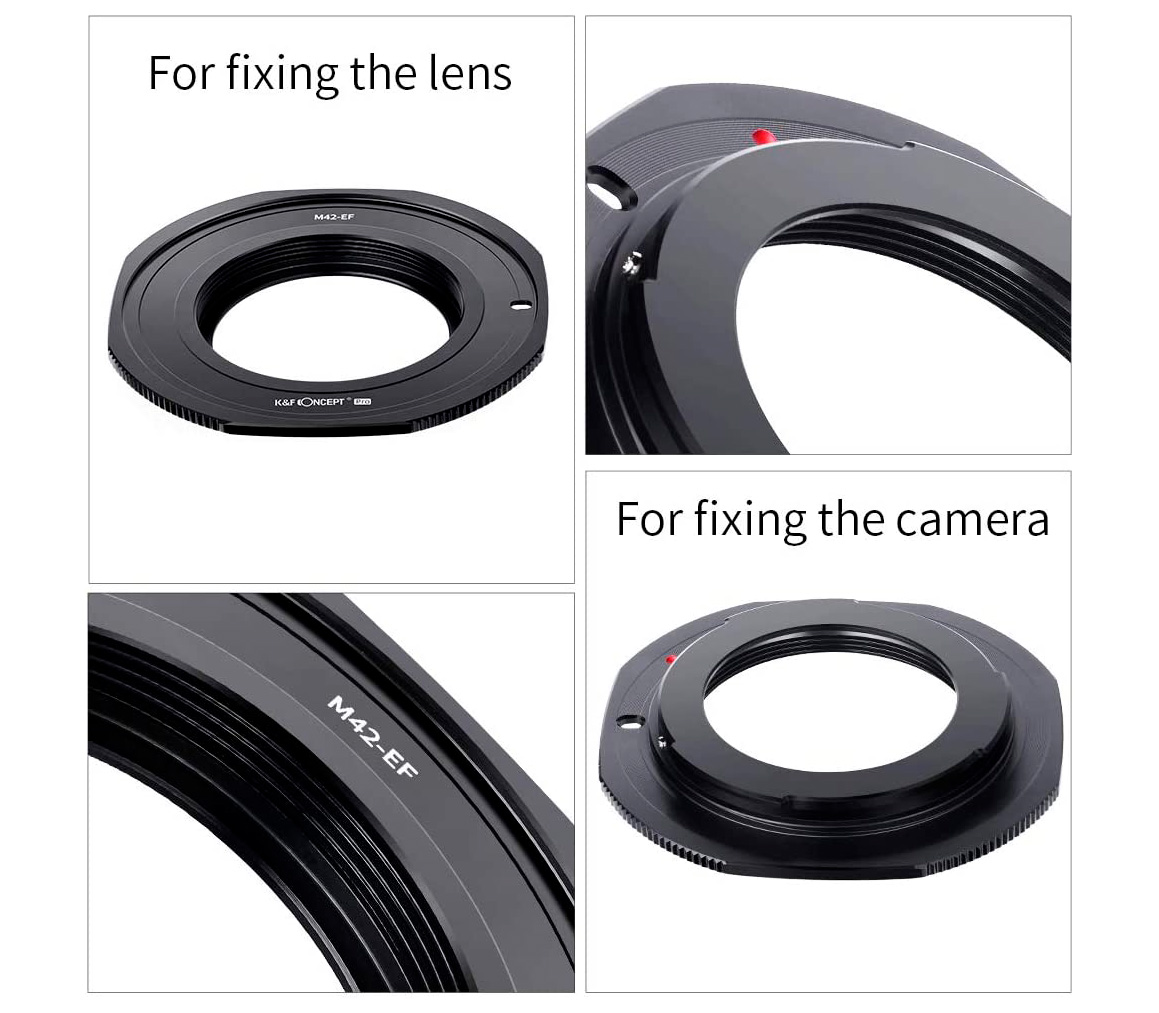 Переходное кольцо K&F Concept M42-EOS, объективы M42 на камеры Canon EF/EF-S, черное