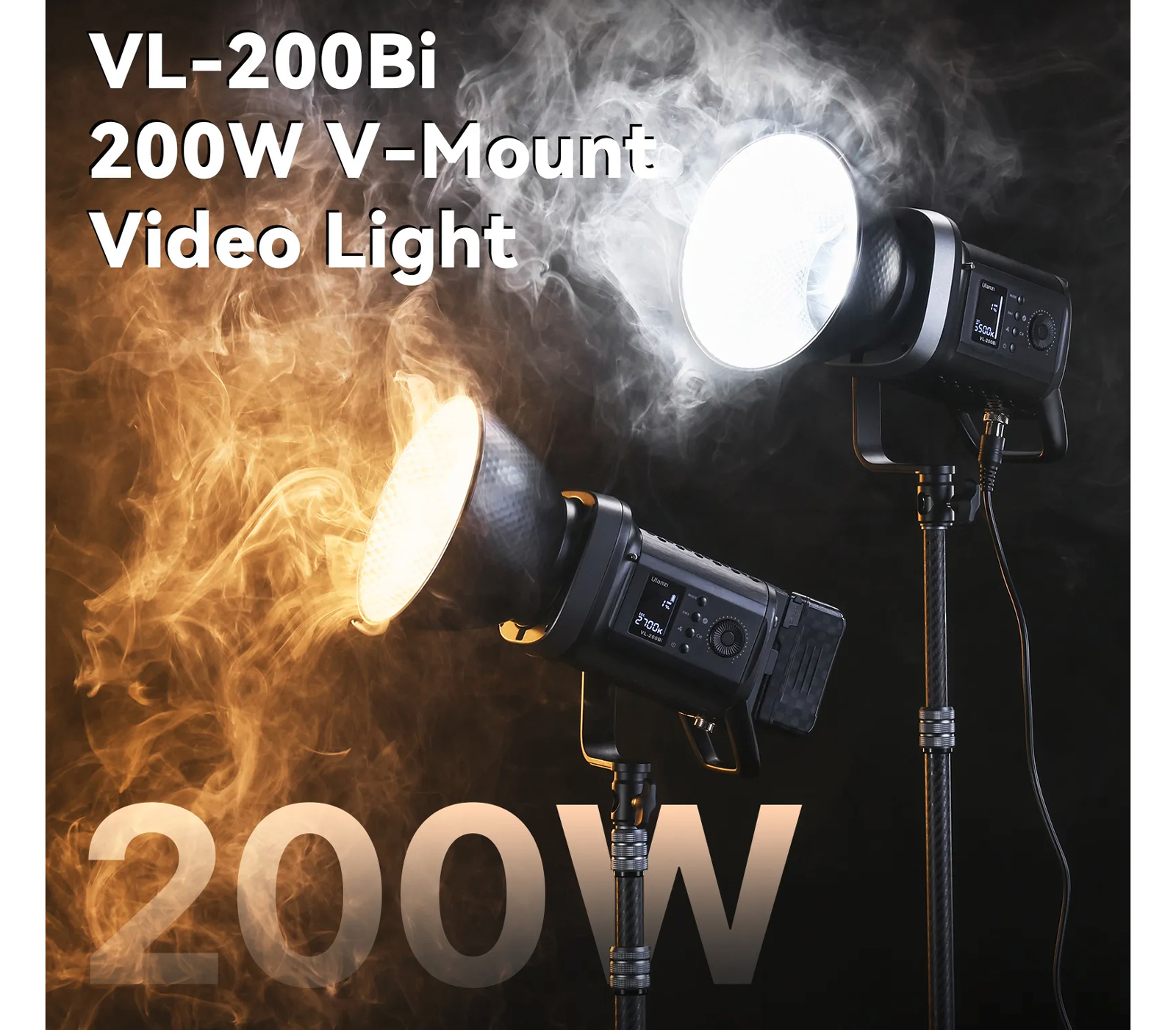 Осветитель Ulanzi V-200Bi Video Light, 2700-6500К, 200 Вт, V-Mount
