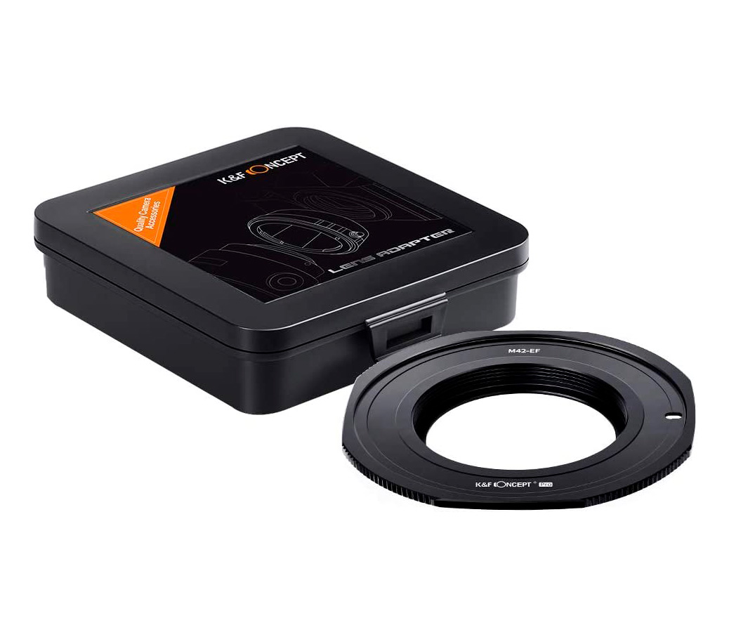 Переходное кольцо K&F Concept M42-EOS, для объективов M42 на камеры Canon EF/EF-S, черное