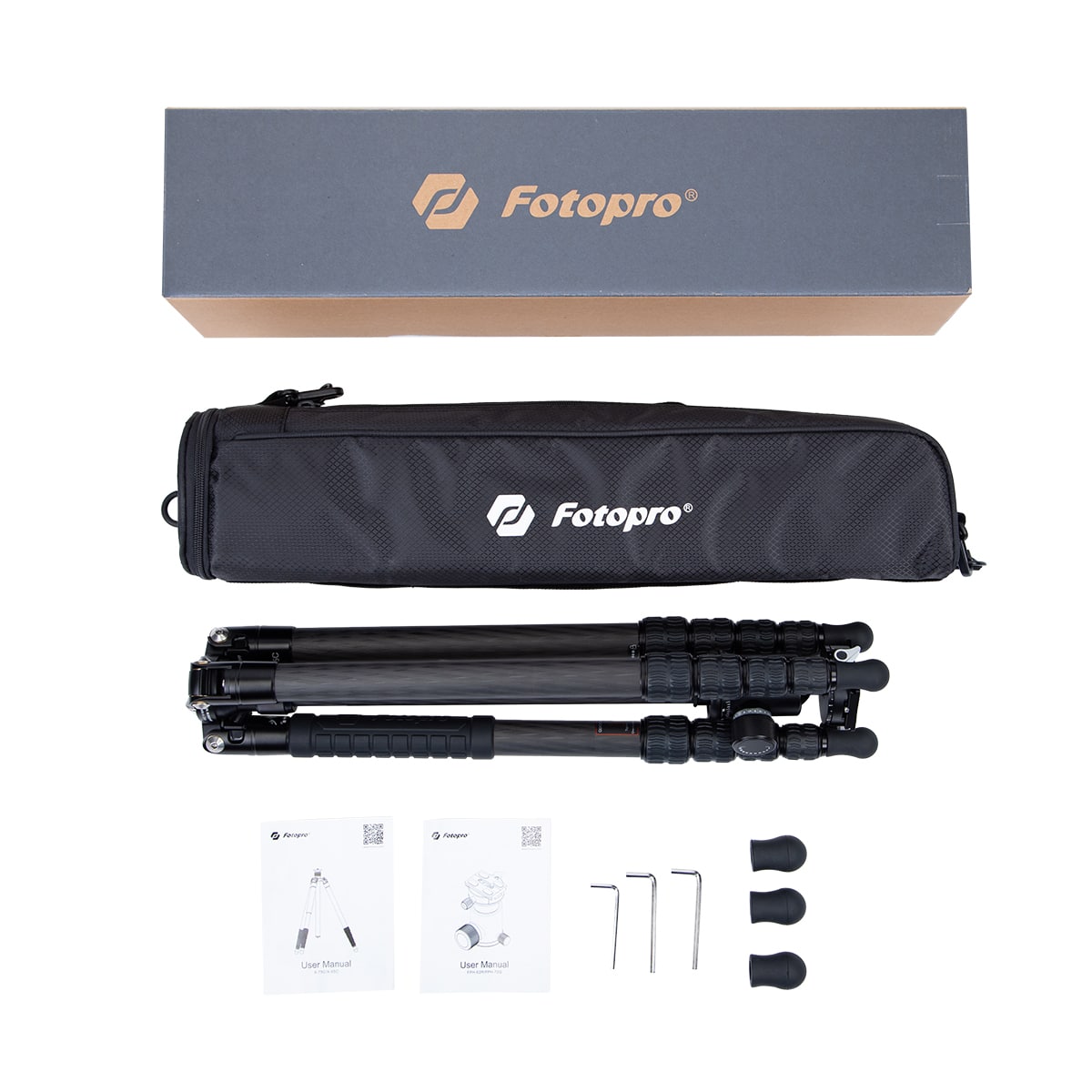 Штатив Fotopro X-65C с головой FPH-62R, карбонововый