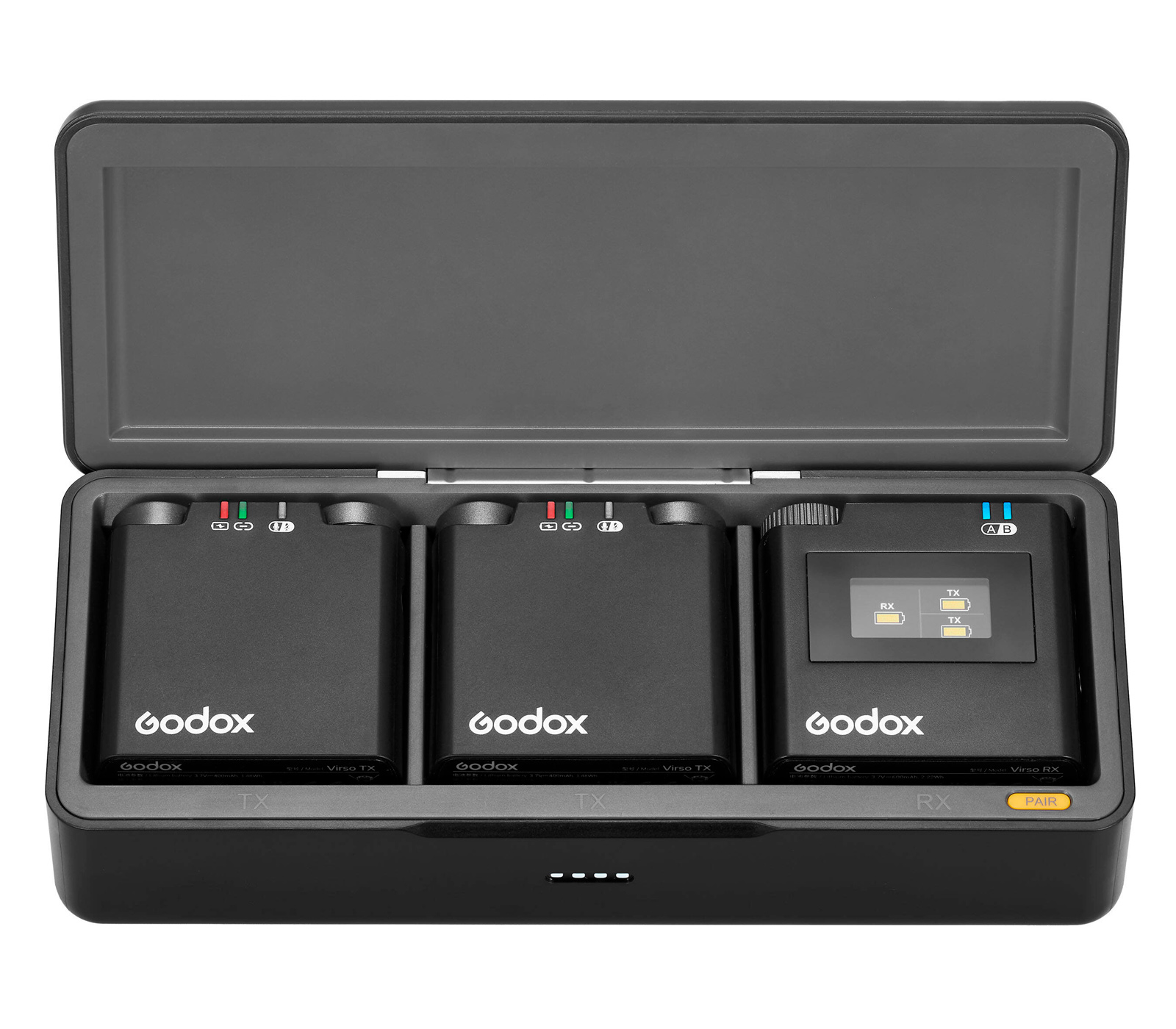 Беспроводная система Godox Virso M2, TX+TX+RX, 2.4 ГГц, 3.5 мм TRS + TRRS