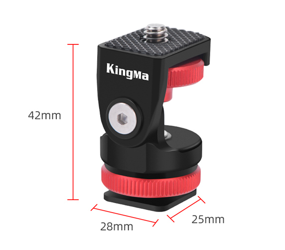Адаптер Kingma VL007, в башмак, винт 1/4", наклонно-поворотный