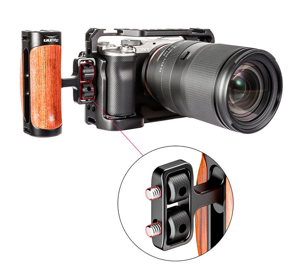 Ручка Ulanzi UURig R075, Universal Wooden Side, боковая, деревянная, на 2 винта 1/4"