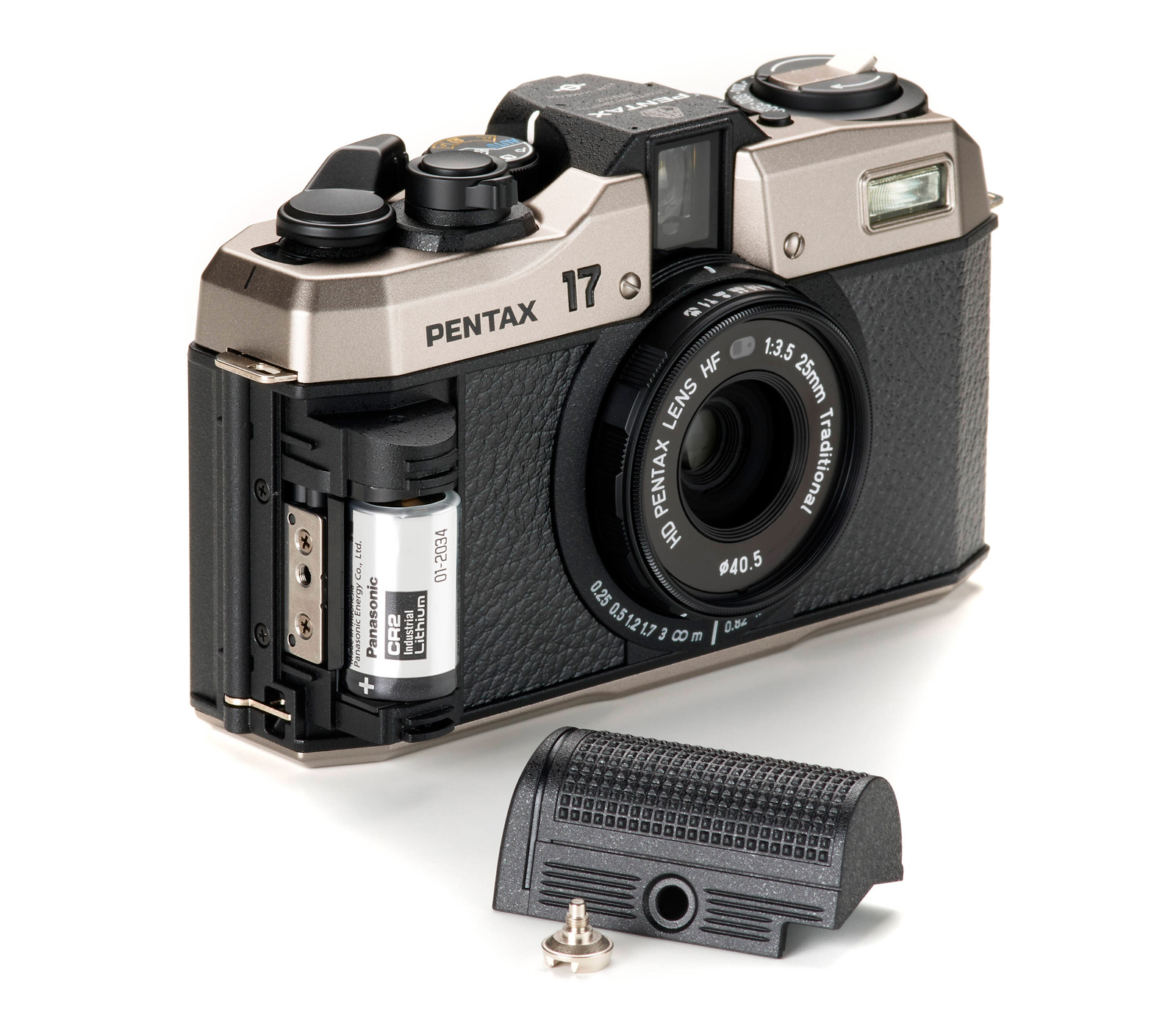 Компактный фотоаппарат Pentax 17, темное серебро
