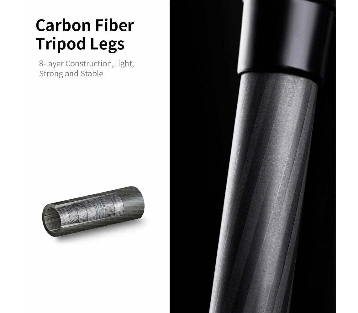 Штатив K&F Concept D254C1 с шаровой головой BH-28L, карбон