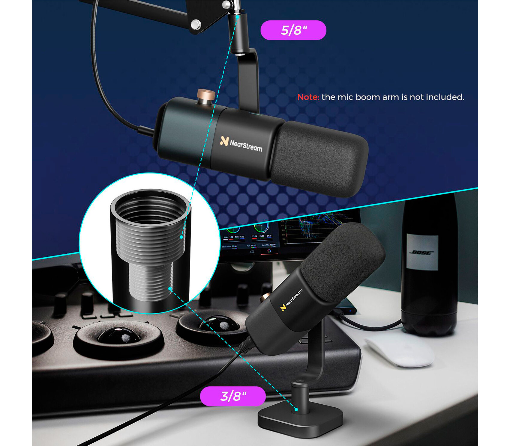 Микрофон Nearity NearStream AM15X, настольный, USB-C / XLR
