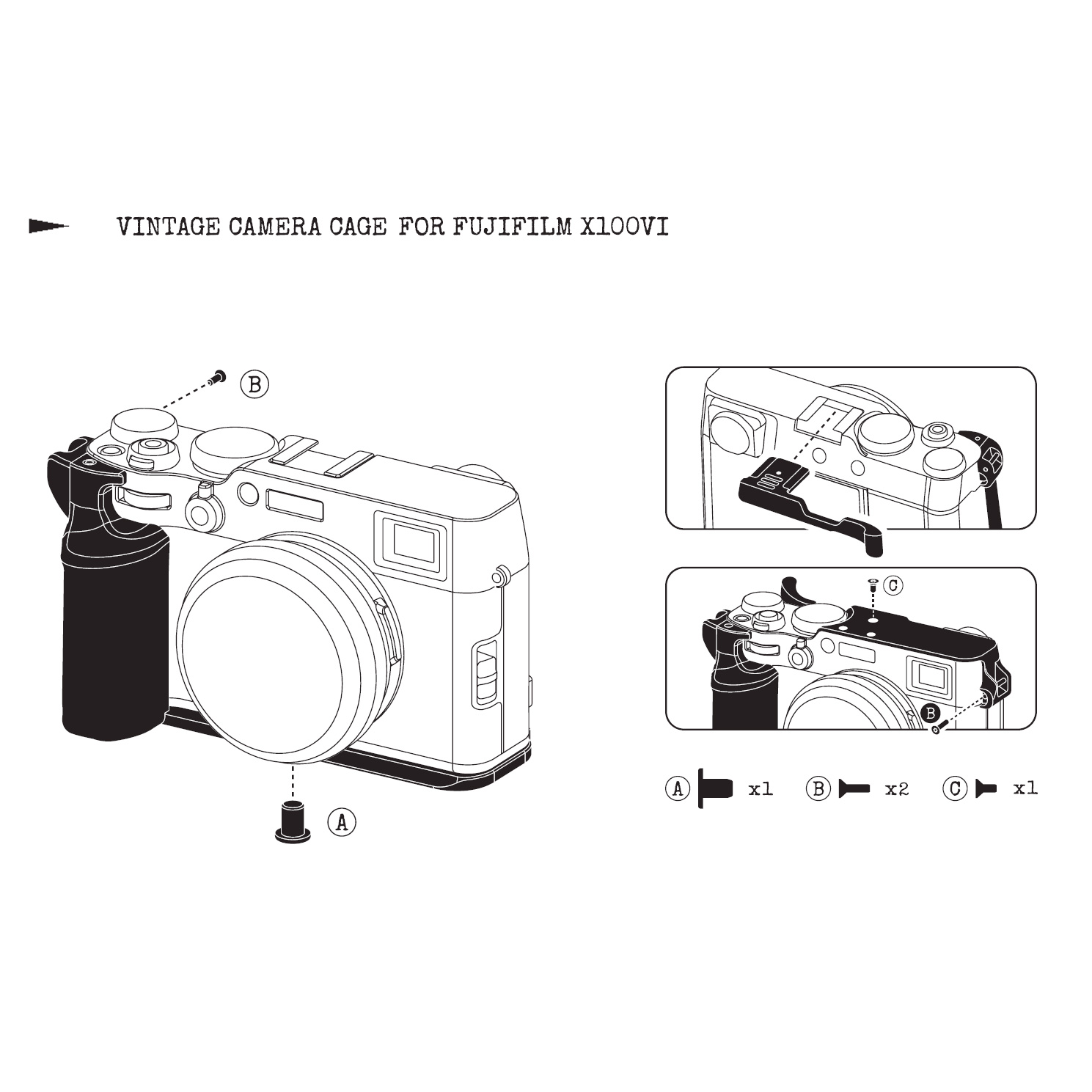 Упор для большого пальца Tilta Top Mounting Kit для Fujifilm X100VI, серебристый