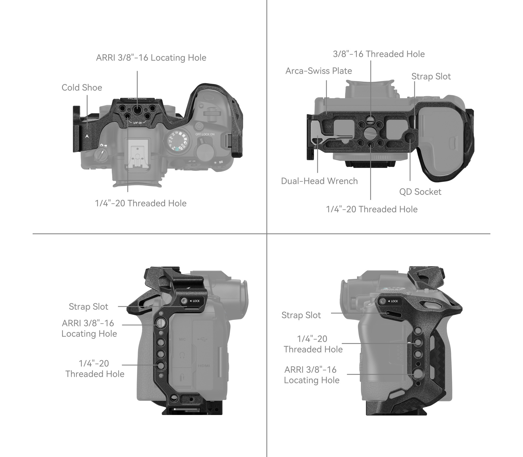 Клетка SmallRig 4161 Black Mamba для Canon EOS R6 Mark II