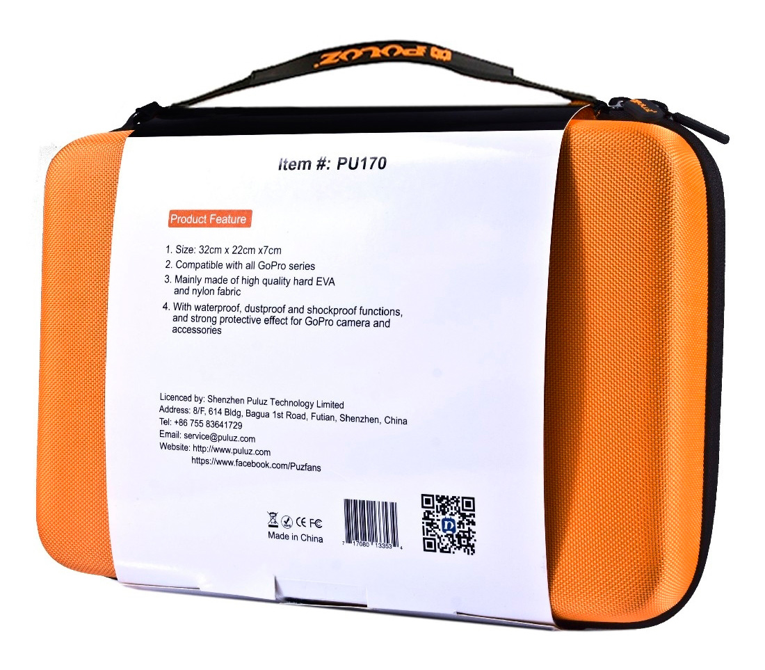Чехол Puluz PU170 Waterproof Travel Case, 32x22x7 см, оранжевый
