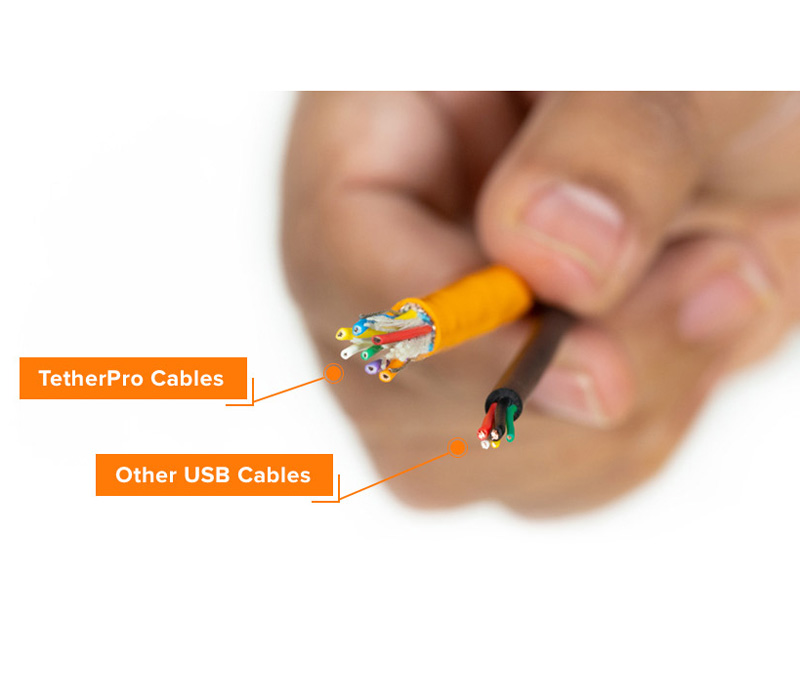 Кабель Tether Tools TetherPro USB-C to USB-C, 4.6 м, оранжевый