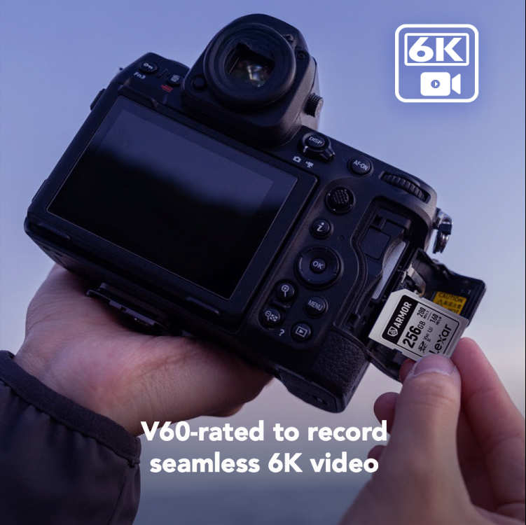 Карта памяти Lexar SDXC 256GB ARMOR Silver Pro C10 V60 U3 6K UHD (R280/W160 MB/s)