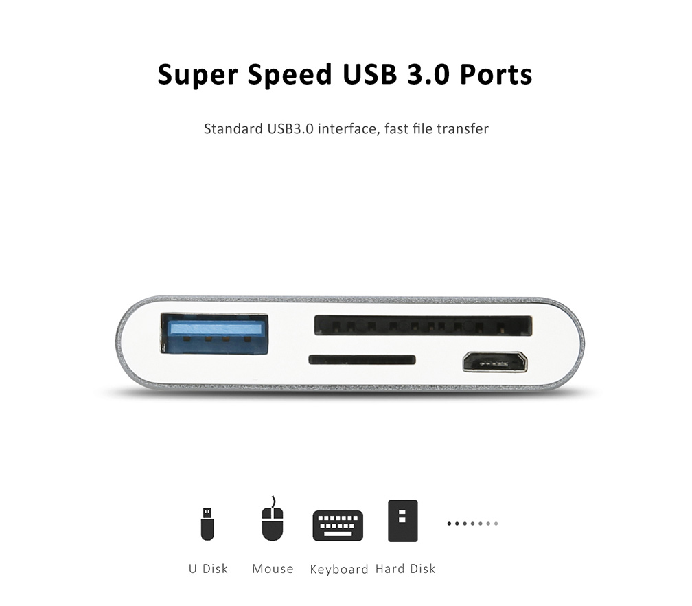 Карт-ридер Kingma BMU008, 3 в 1: SD + microSD + USB-A