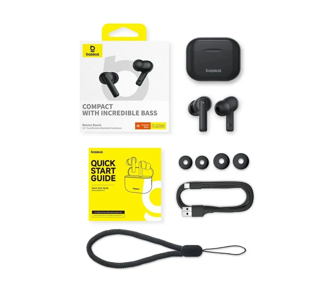 Беспроводные наушники Baseus Bowie E17, TWS, черные