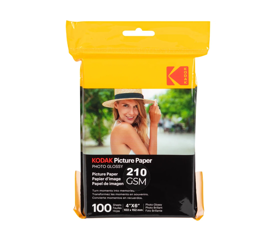 Фотобумага Kodak Paper Glossy, глянцевая, 10x15 см, 210г/м2, 100 листов