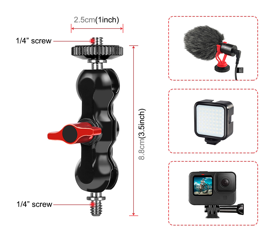 Держатель Puluz PU3079R Magic Arm Ball Mount Clamp