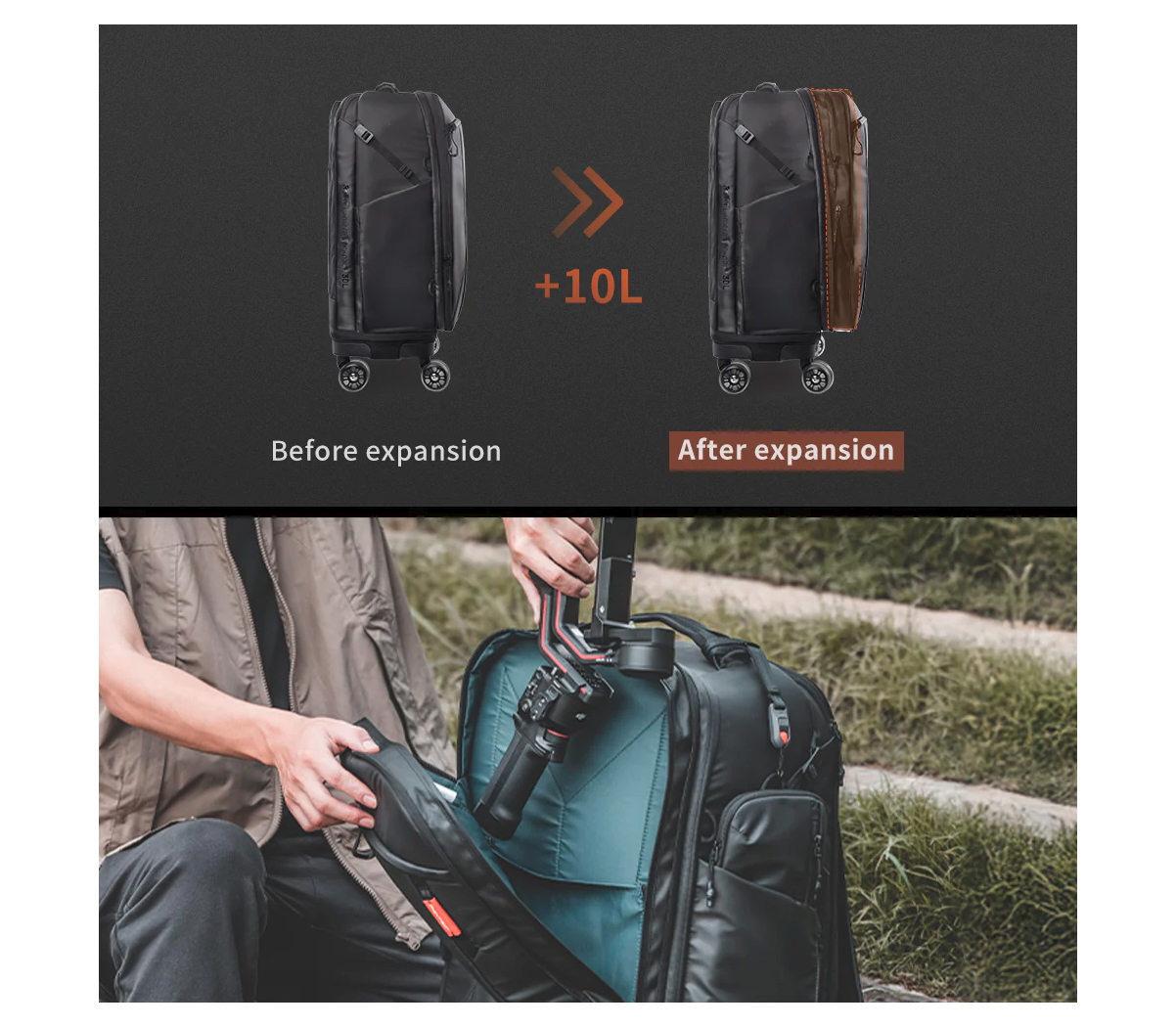 Сумка на колесах PGYTECH Roller Camera Backpack + рюкзак 2 в 1
