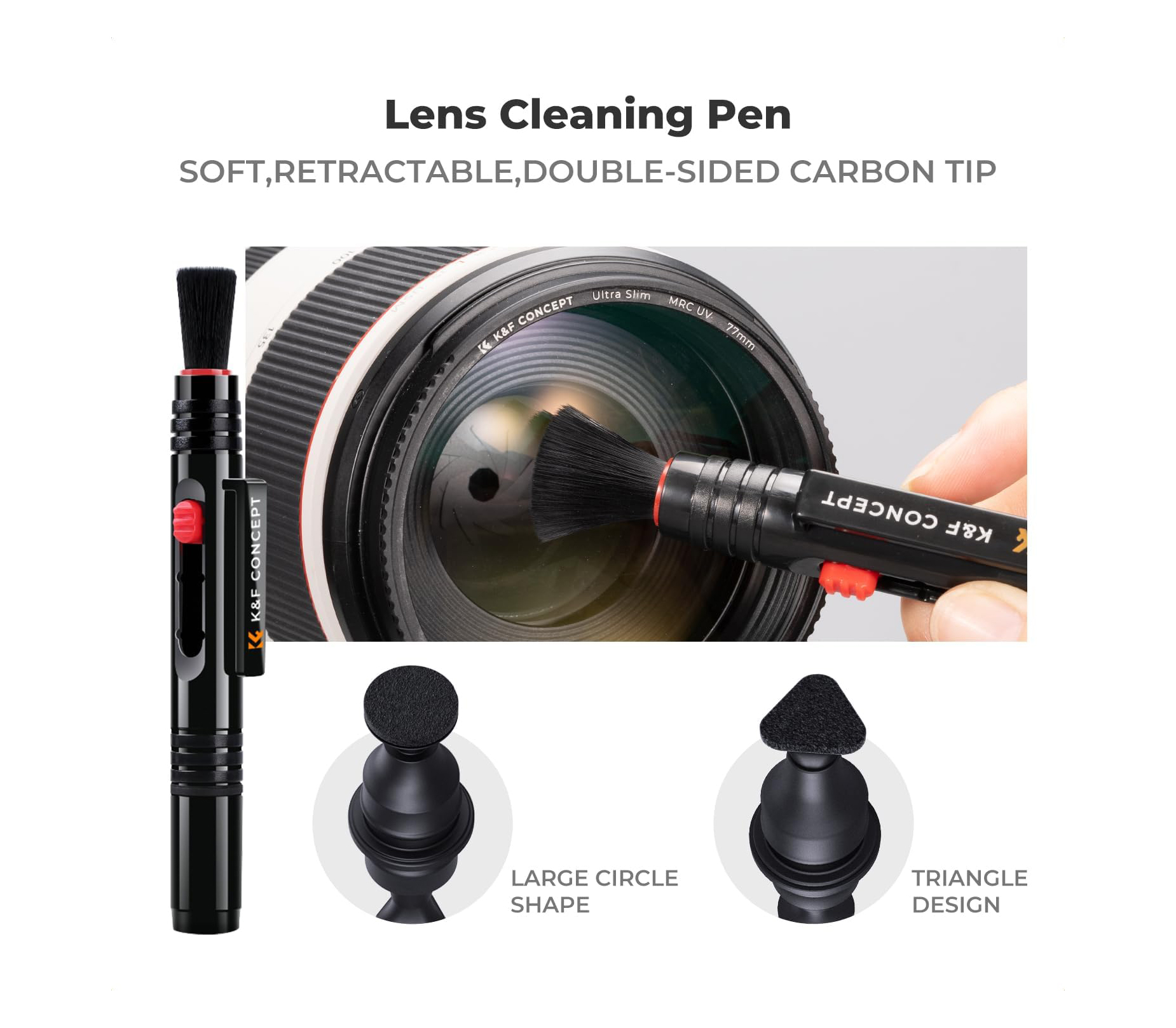 Набор для чистки оптики K&F Concept 1918, 15 в 1, салфетки, карандаш, груша, жидкость