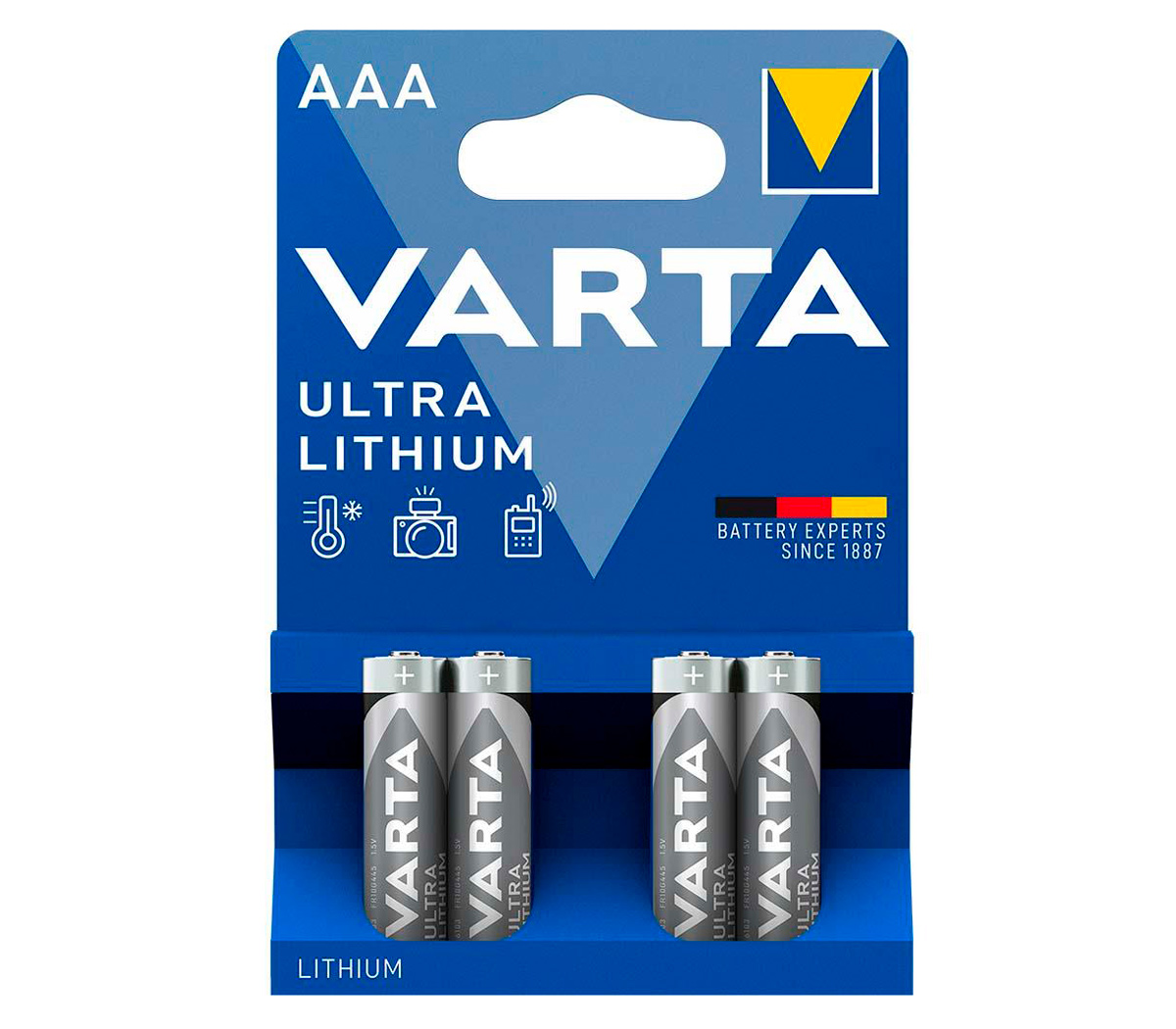 Батарейки Varta AAA Ultra Lithium, 4 шт.