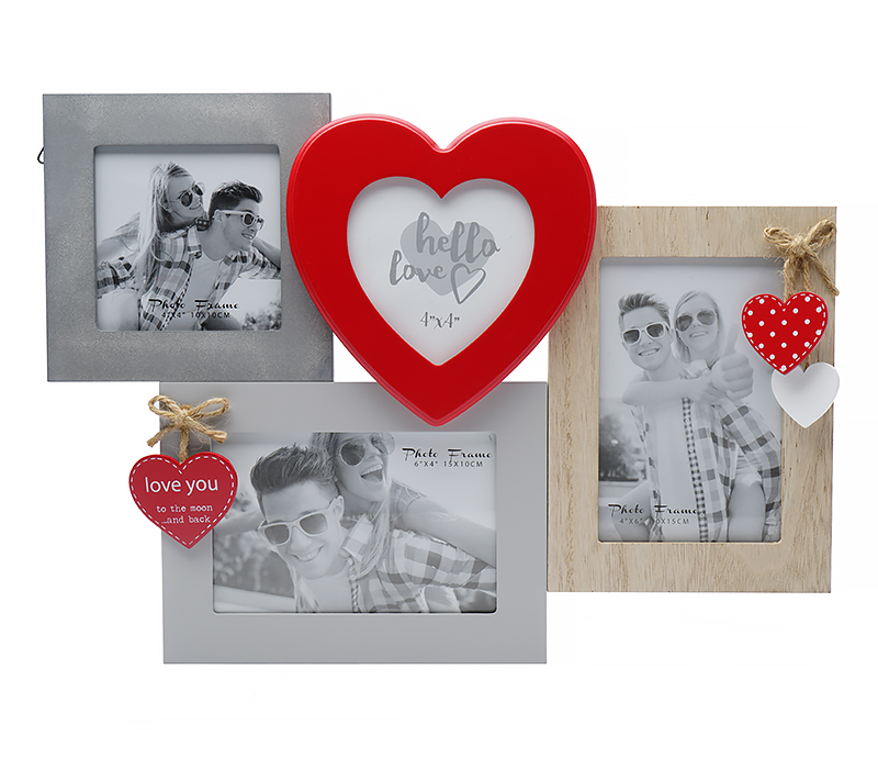 Мультирамка Fotografia MDF 4 фото Романтика (2х 10х15 см + 2х 10x10 см)
