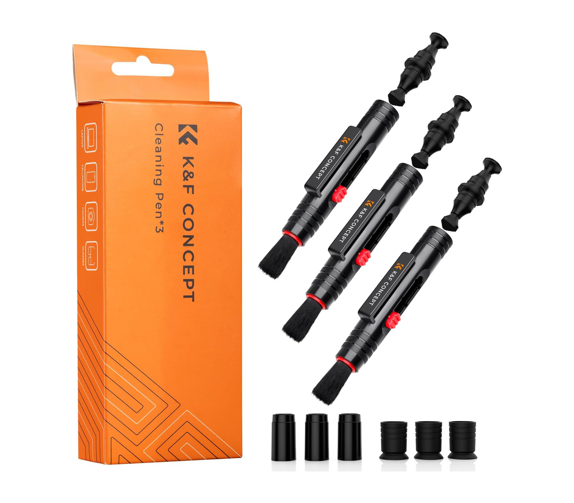 Чистящий карандаш для оптики K&F Concept 2146, с двусторонней насадкой, комплект 3 шт