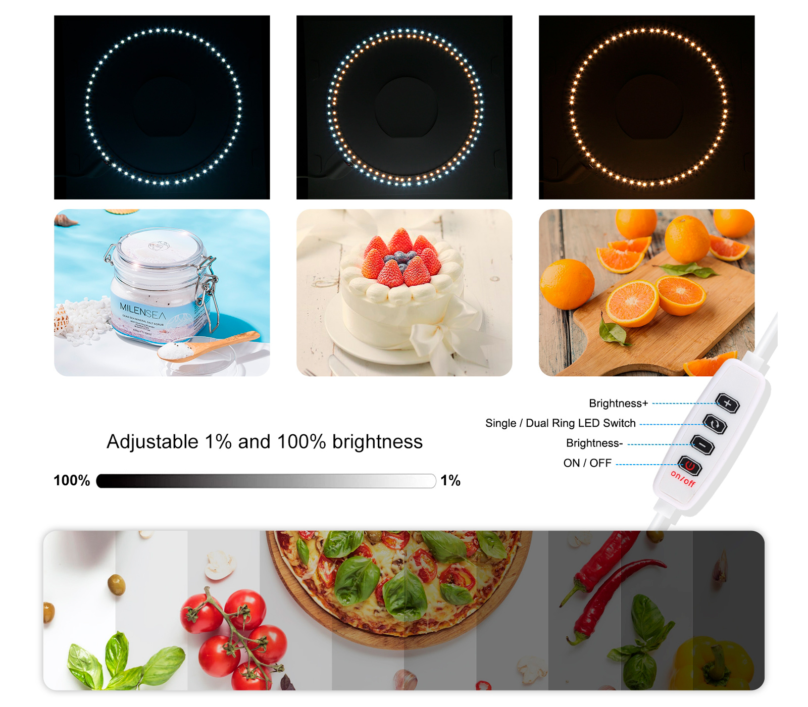 Фотобокс Puluz PKT3201, 30 см, кольцевая + нижняя подсветка, 6 фонов