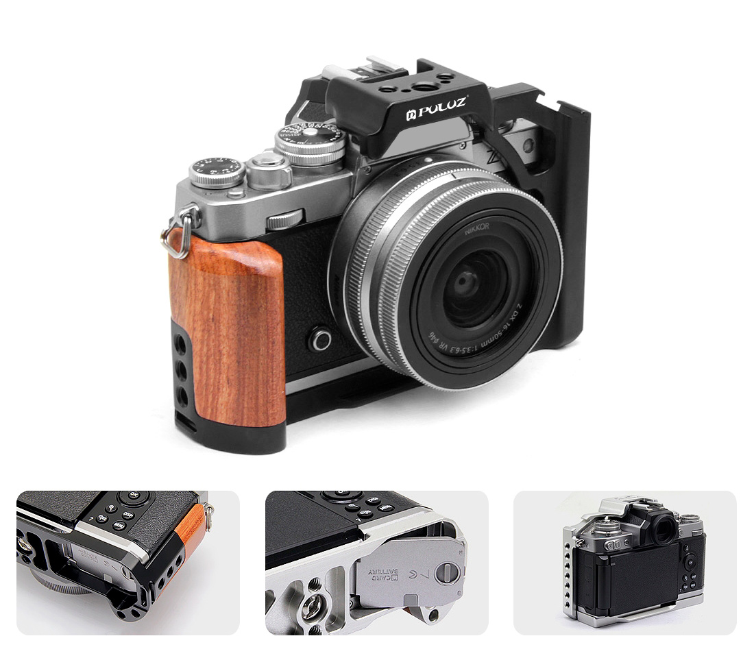 Клетка Puluz PU3112B Wood Handle Camera Cage для Nikon Z fc, черная