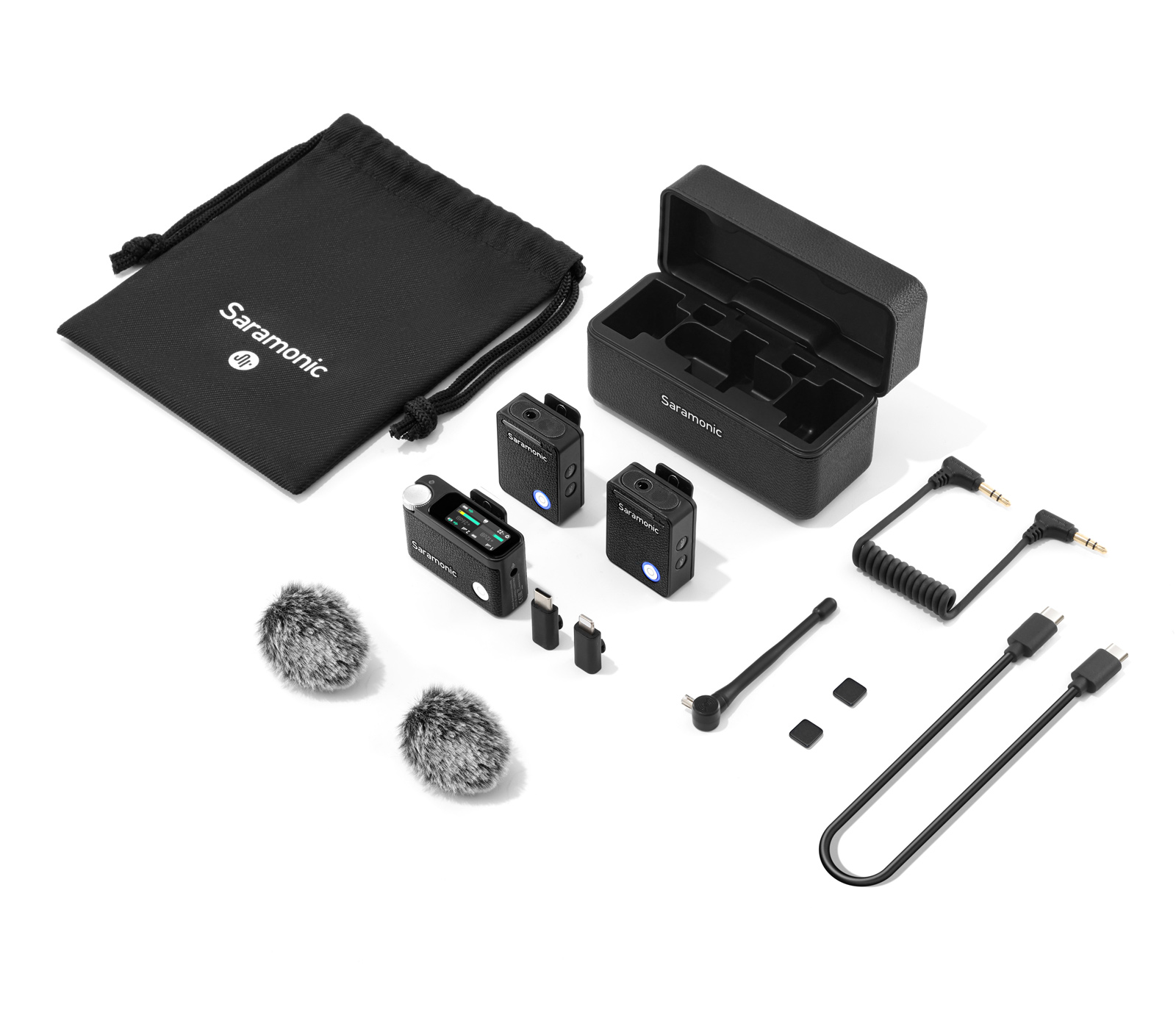 Беспроводная система Saramonic Ultra 01, 2TX + RX, 3.5мм / USB-C / Lightning, черная