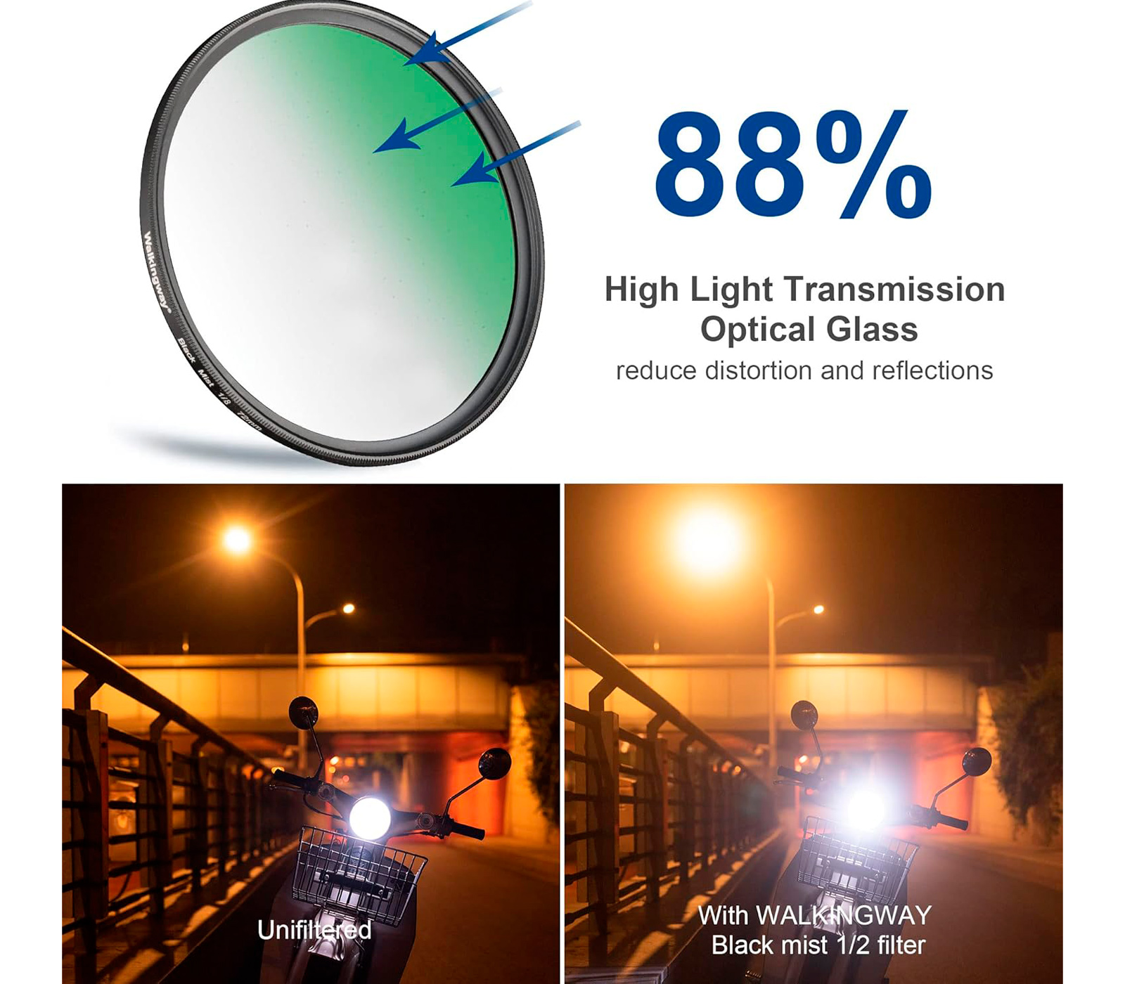 Светофильтр Walking Way Black Mist 1/2 49mm