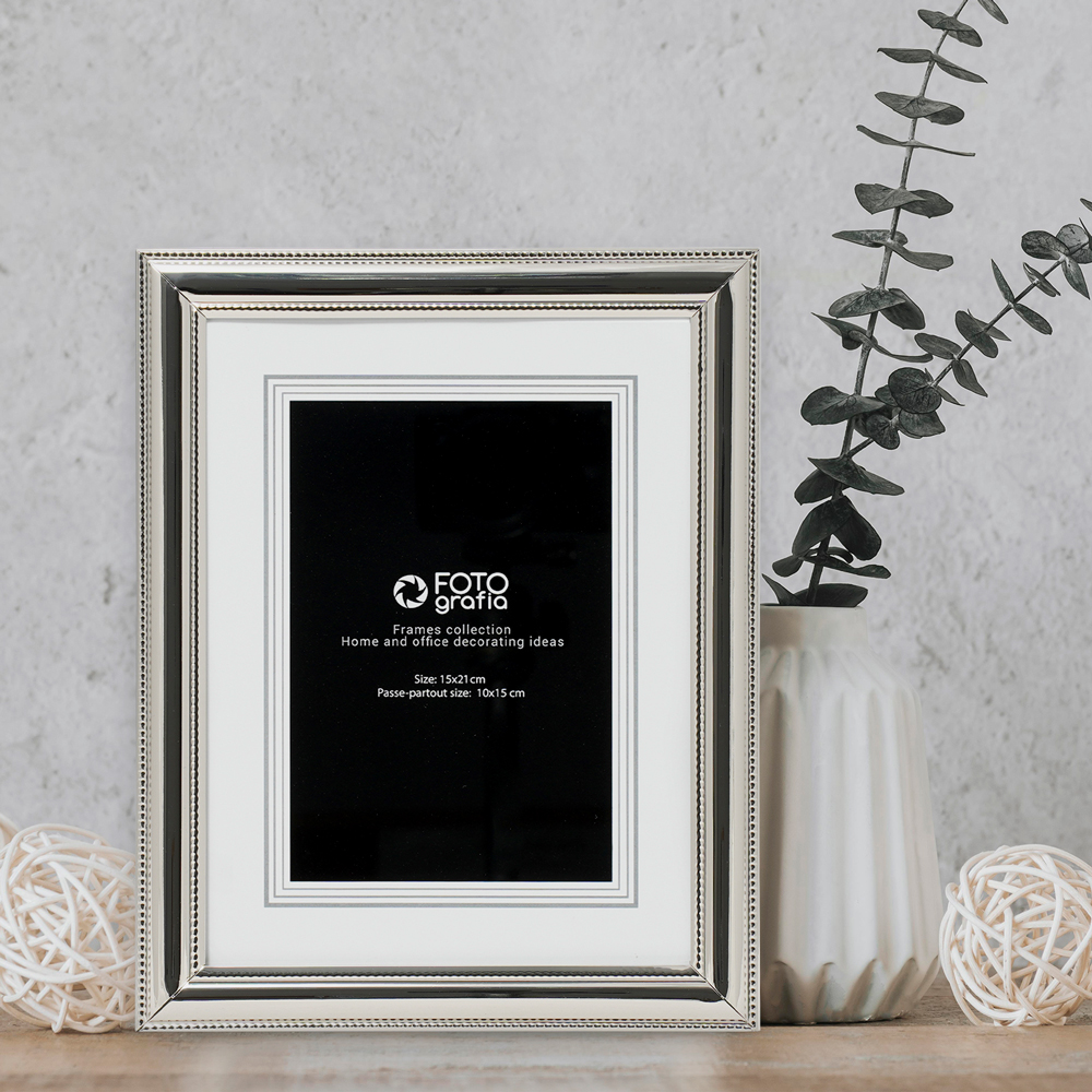 Фоторамка Fotografia 15x21 см, серебристая, FFM-5513