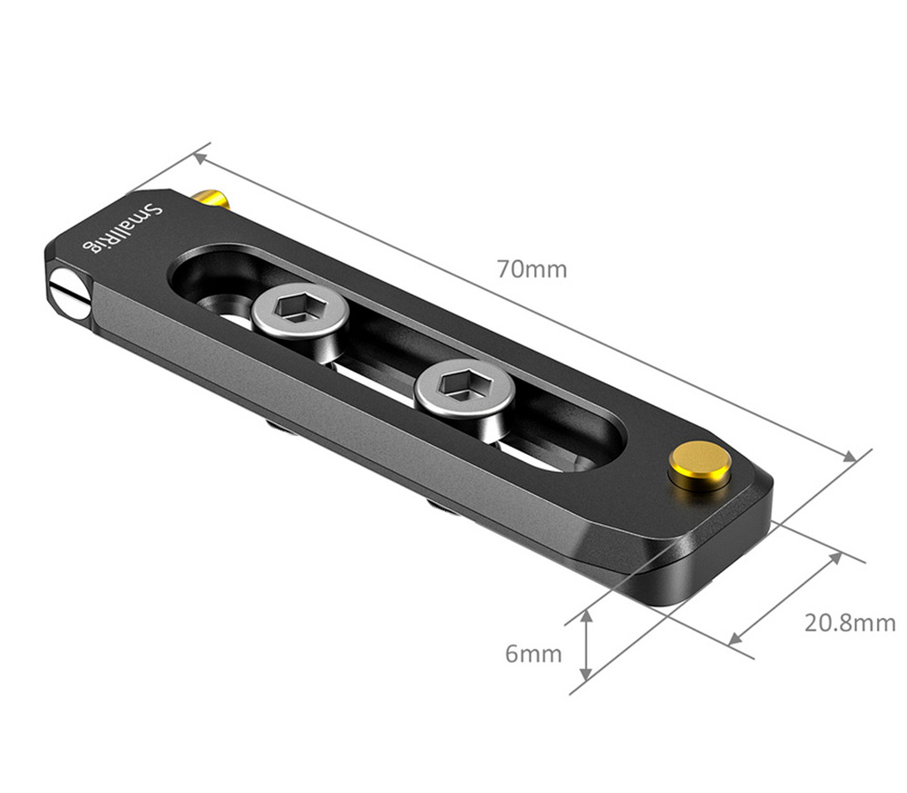 Планка НАТО SmallRig BUN2483B Low-profile NATO Rail 70mm, 2 винта 1/4"