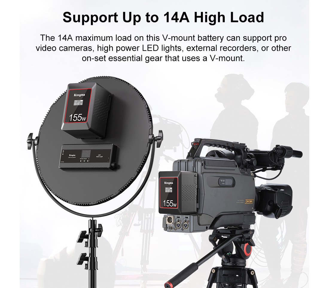 Аккумулятор Kingma 155W Mini, V-Mount, OLED дисплей, 10050 мАч