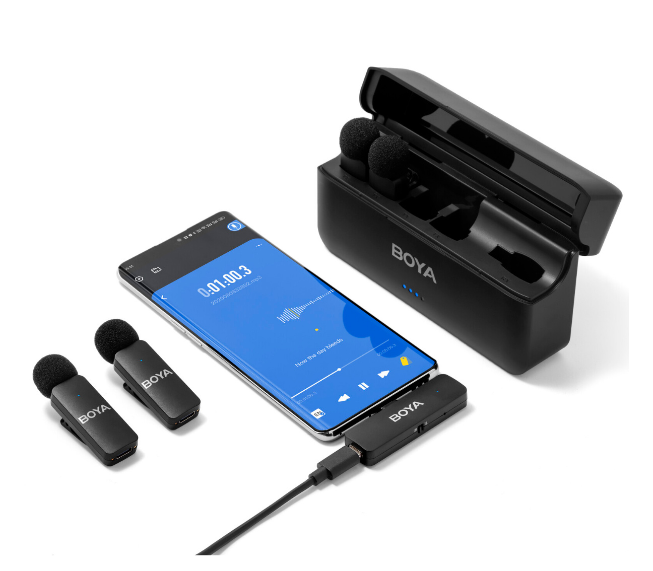 Беспроводная система Boya BY-V4U, 2.4 ГГц, 4х TX + RX, USB-C
