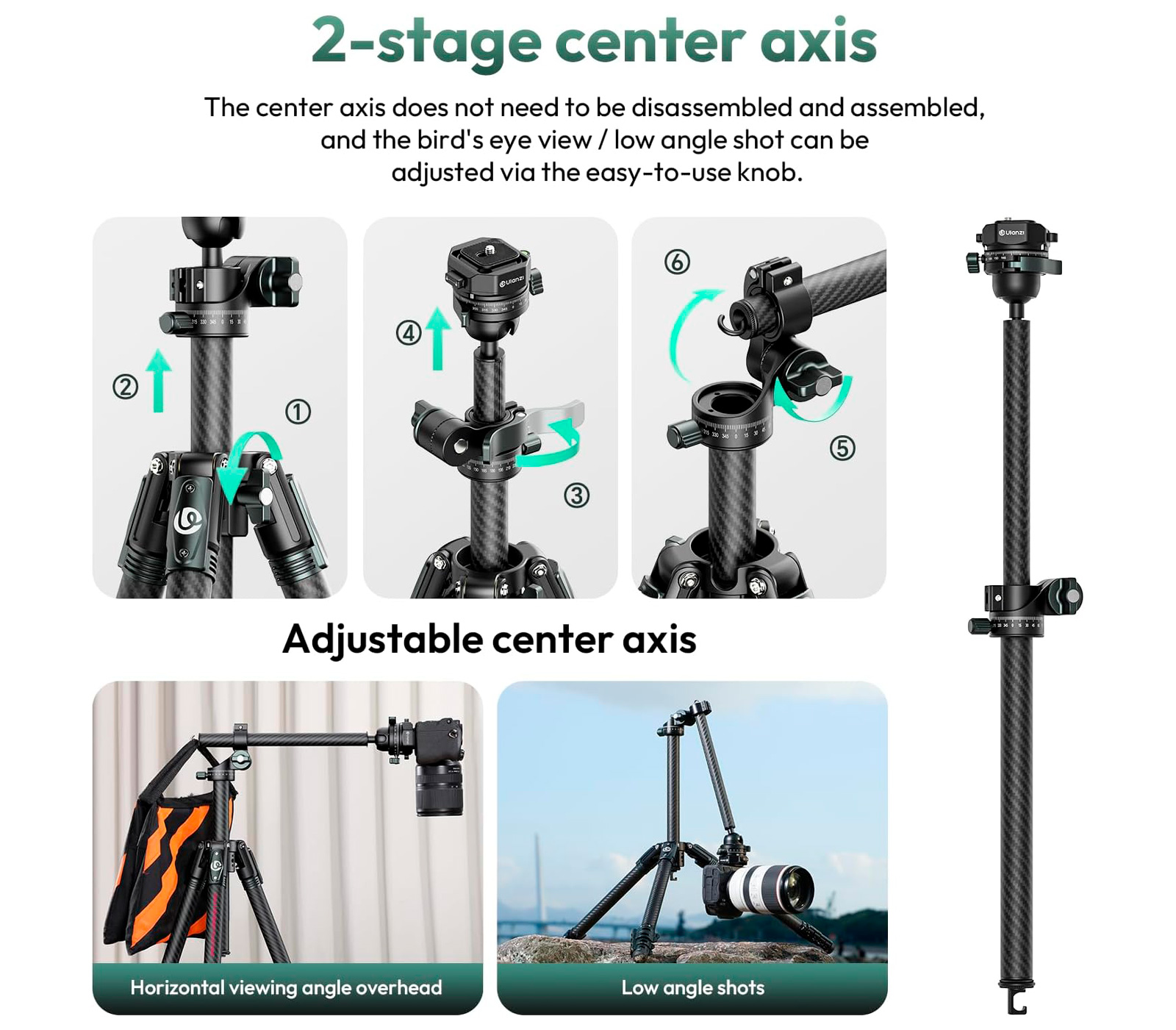 Штатив Ulanzi JJ05 Overhead Travel Tripod