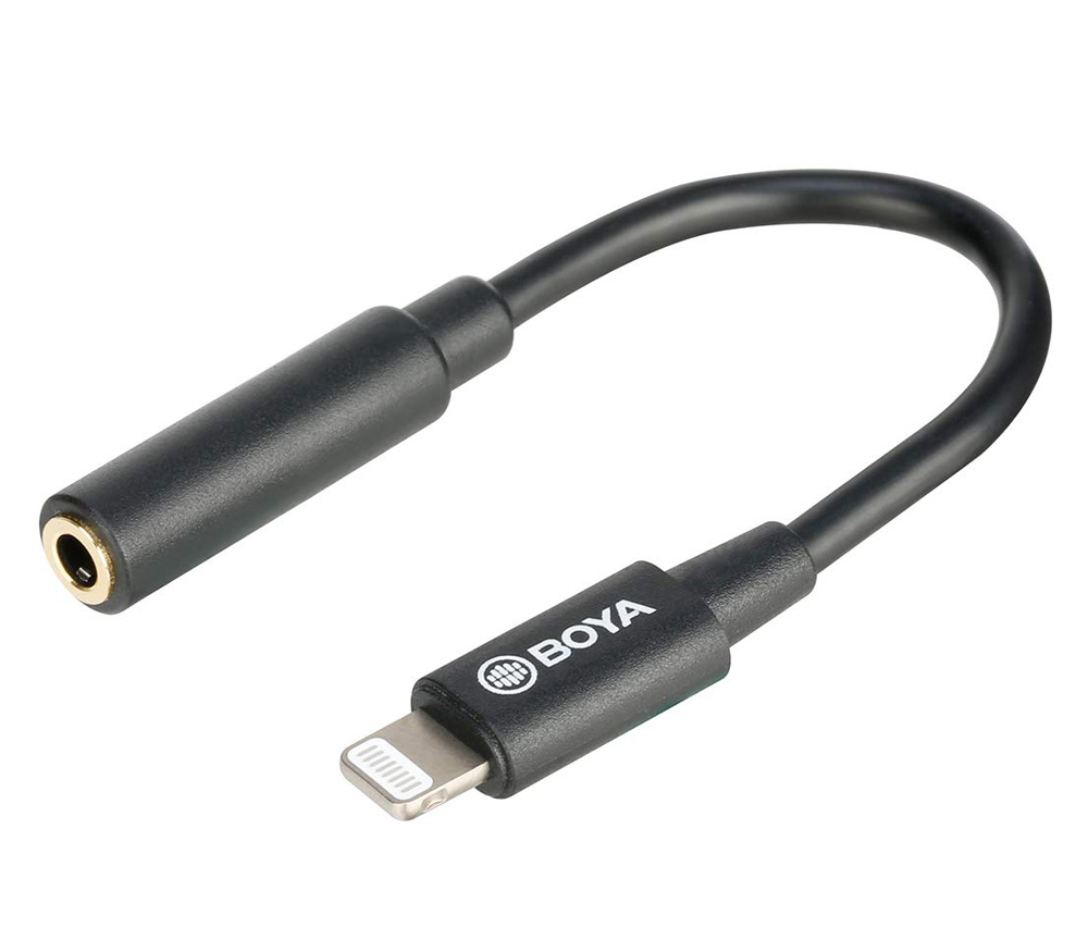Адаптер Boya BY-K3 с 3.5 мм TRRS на Lightning (MFi) (уцененный)