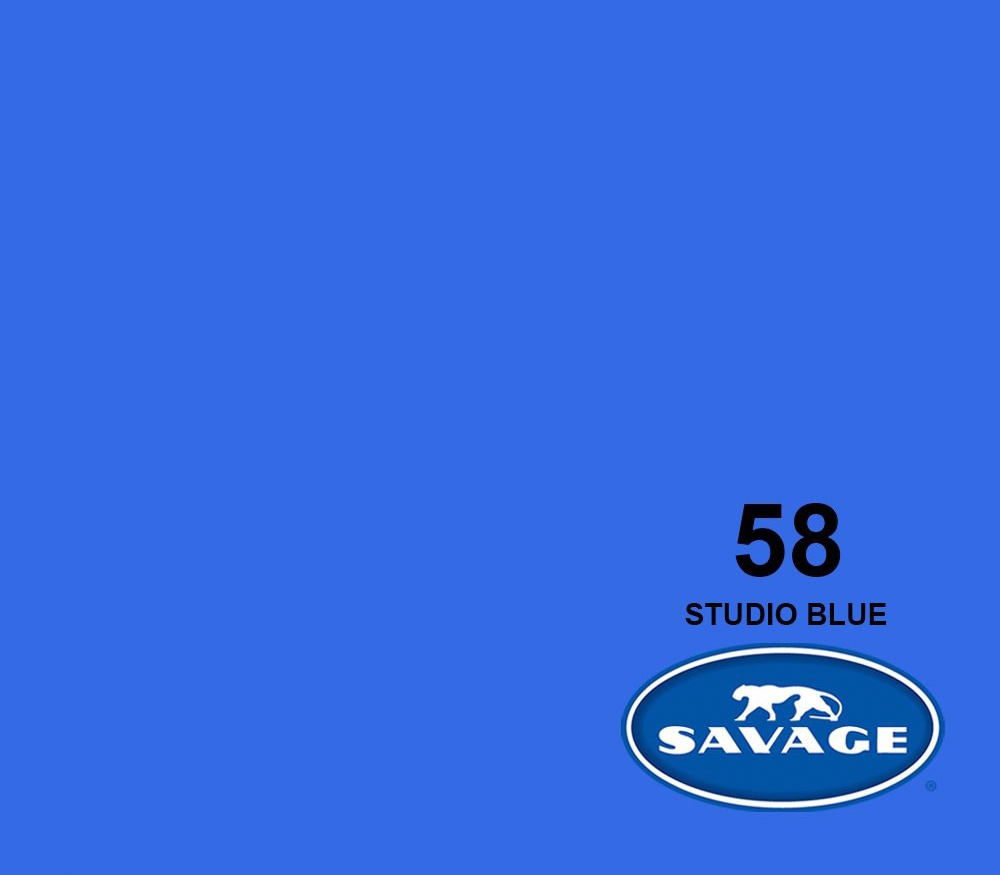 Фон Savage SA 58-12 Studio Blue, бумажный, 2.72x11 м, синий хромакей