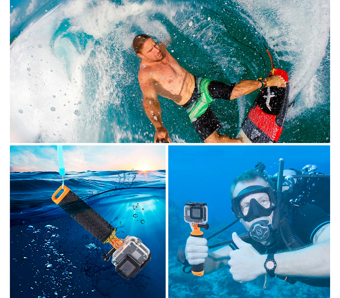 Рукоятка-поплавок Puluz PU329Y Floating Handle Hand Grip, оранжевая