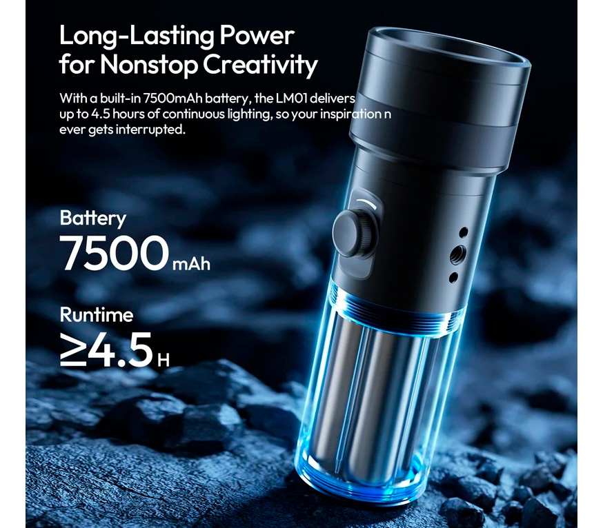 Фотофонарь Ulanzi LM01 V2 Photography Flashlight, 10 Вт, RGB (фонарь фотографа)