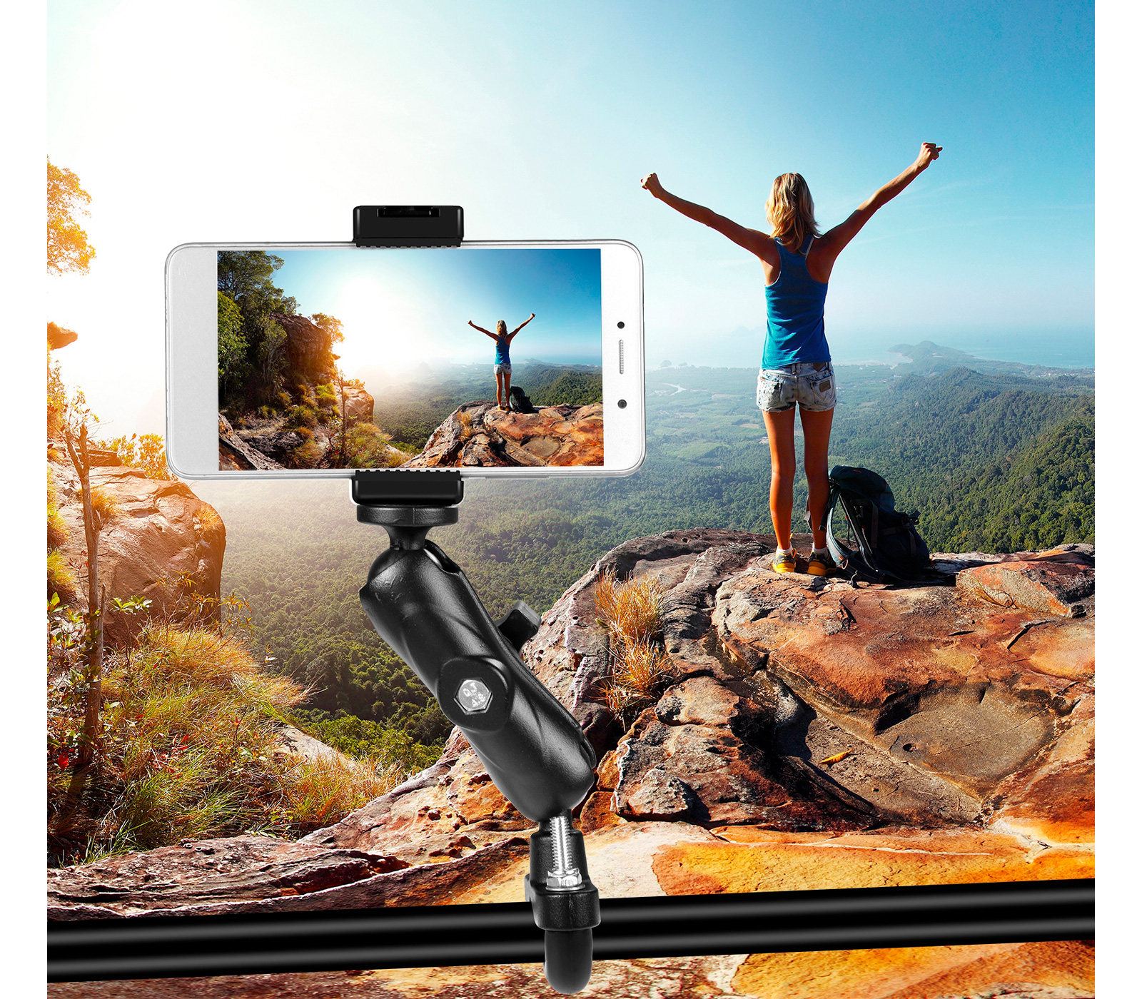 Крепление на руль или трубу Puluz PU701B для экшн- или VR 360 камеры