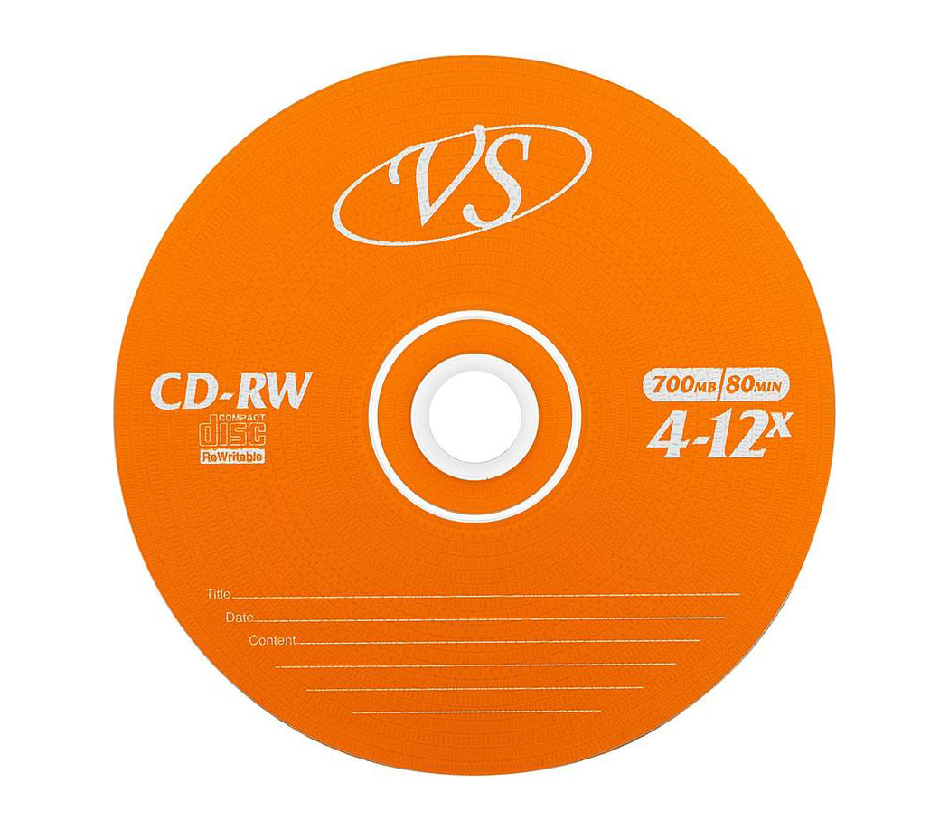 Диск VS CD-RW 80 4-12x Slim, 5 шт
