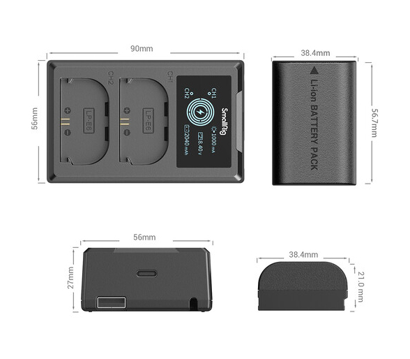 Аккумуляторы SmallRig LP-E6NH с зарядным устройством (3821)