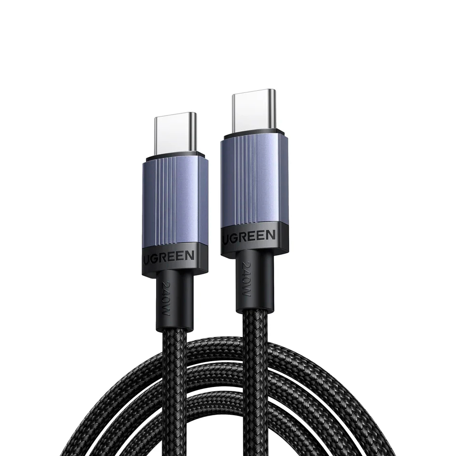 Кабель Ugreen L532, USB-C - USB-C, 240 Вт, 1 м, серый