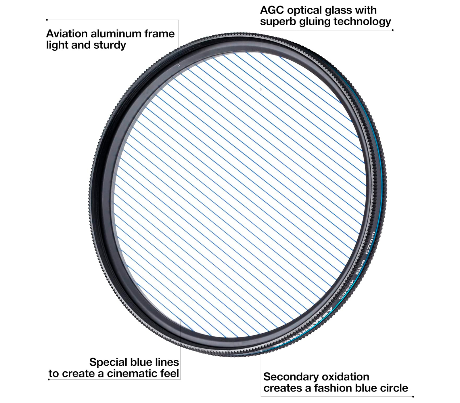 Светофильтр Walking Way Blue Streak 52mm