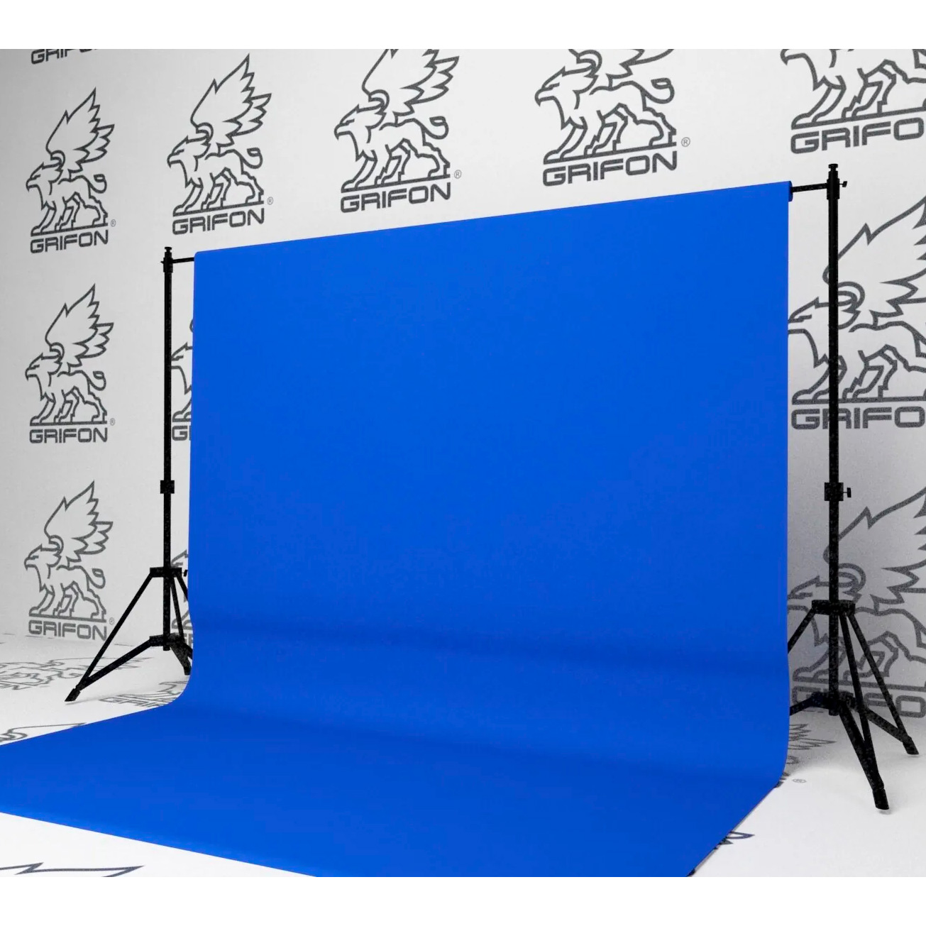 Фон Grifon B-115, тканевый, 3х7 м, синий хромакей