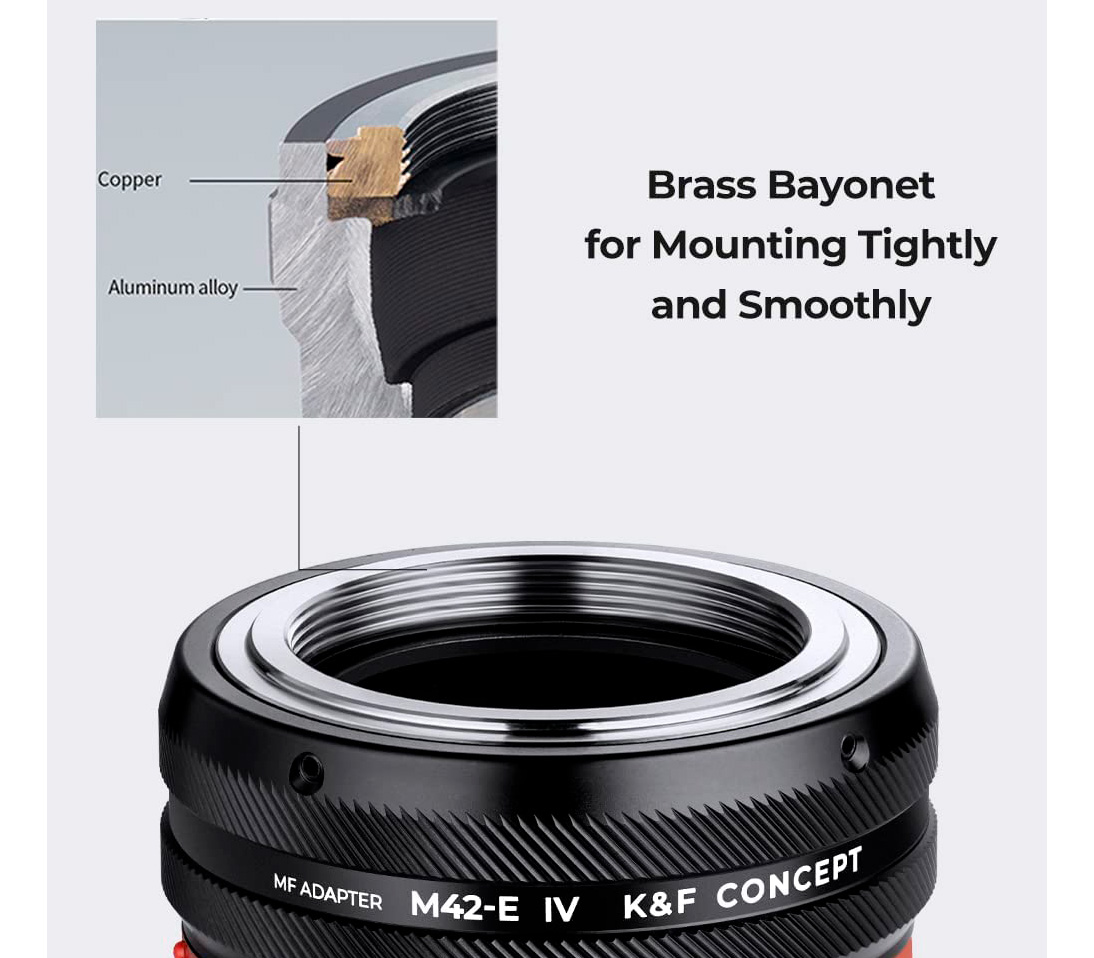 Адаптер K&F Concept M42-NEX IV PRO, объективы M42 на камеры Sony E