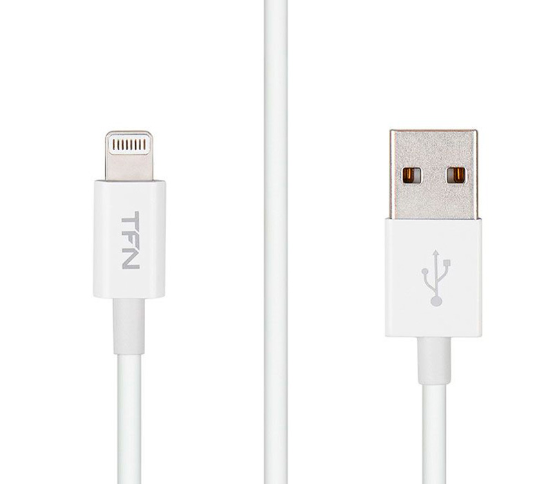 Кабель TFN USB-А / Lightning, ТПЭ, 1 м, белый