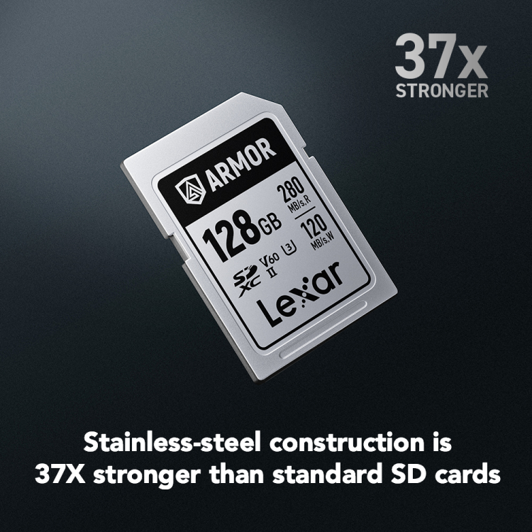 Карта памяти Lexar SDXC 128GB ARMOR Silver Pro C10 V60 U3 6K UHD (R280/W120 MB/s)