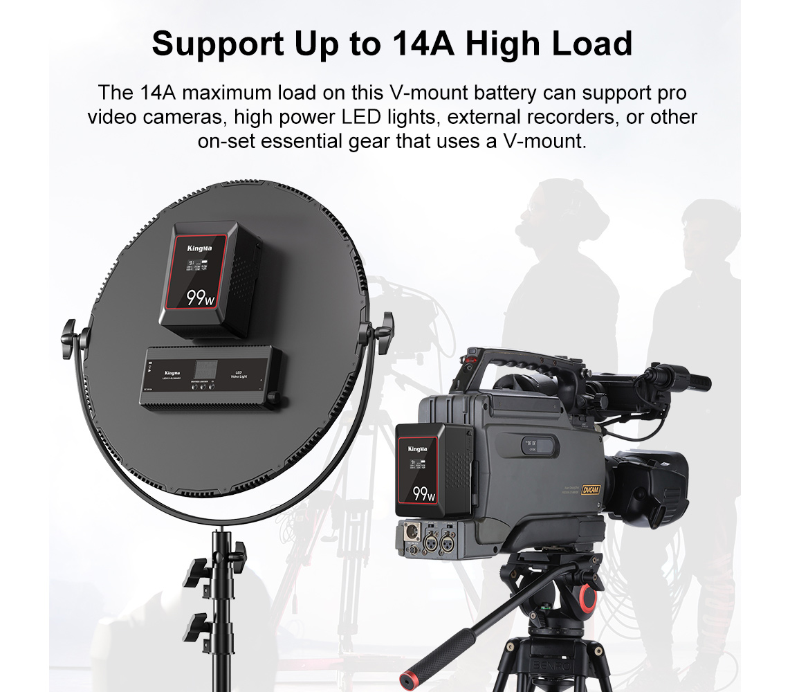Аккумулятор Kingma 99W Mini, V-Mount, OLED дисплей, 6700 мАч
