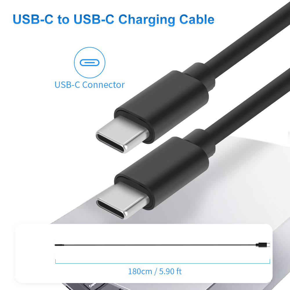 Кабель Kingma USB-C / USB-C, PD 100 Вт, 1.8 м, черный