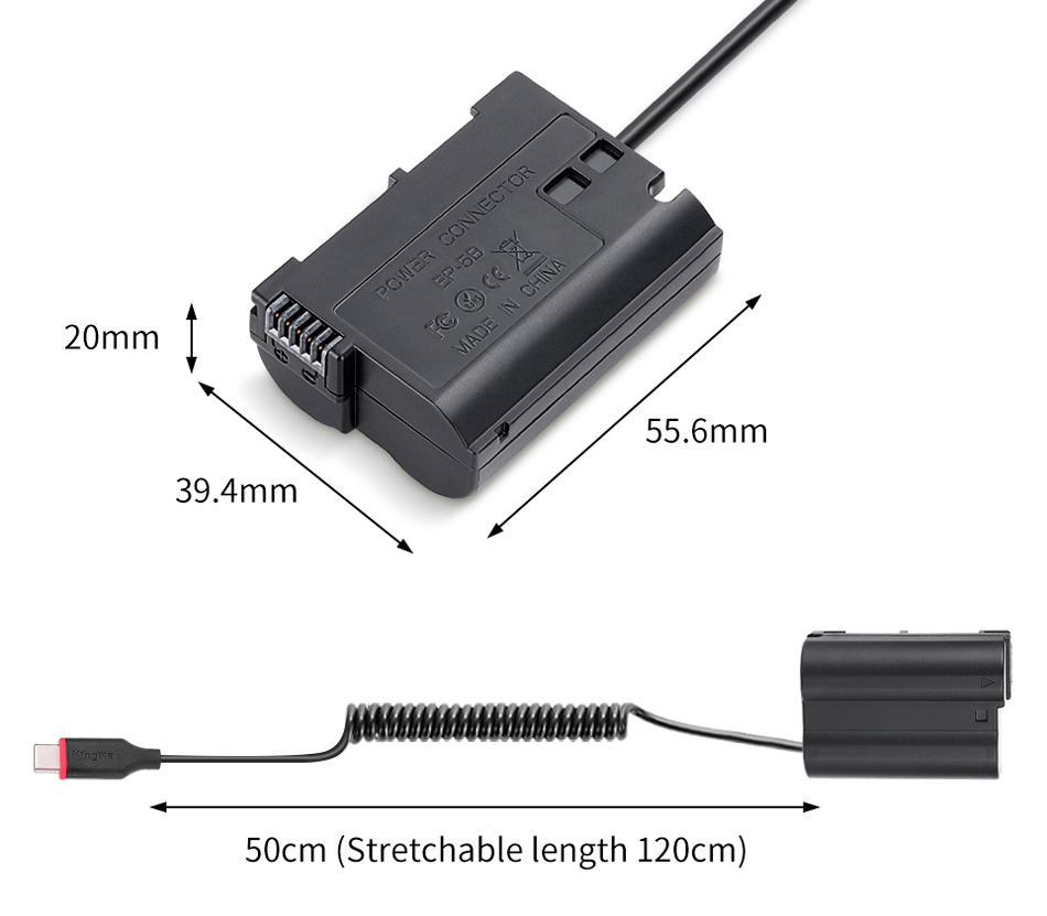 Адаптер питания Kingma TC-ENEL15, USB type C, вместо Nikon EN-EL15